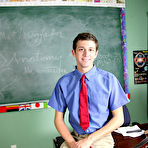 First pic of Krys Perez plays a horny professor who's curious about the size of student Levon Meeks' cock his first gay sex  com at Teach Twinks