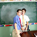 Fourth pic of Krys Perez plays a horny professor who's curious about the size of student Levon Meeks' cock his first gay sex  com at Teach Twinks