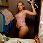 First pic of realteenpictureclub.com - Hot teen poses in the mirror showing her nice tits