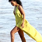 Second pic of Rihanna on the set of a photoshoot in Barbados