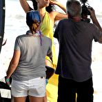 Fourth pic of Rihanna on the set of a photoshoot in Barbados