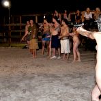 Third pic of naked paintball party ends with a blowjob outdoors