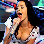 First pic of Katy Perry sexy performs at Vans Warped tour stage, shows legs and deep cleavage