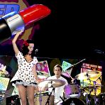 Third pic of Katy Perry sexy performs at Vans Warped tour stage, shows legs and deep cleavage