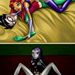 Second pic of Nasty Blackfire getting punished and plugged by Robin \\ Comics Toons \\