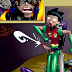 Fourth pic of Nasty Blackfire getting punished and plugged by Robin \\ Comics Toons \\