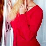 First pic of Busty Blonde In A Red Sweater