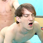 Fourth pic of Tyler Andrews takes the camera for some POV while Andy Kay swallows his cock nude boy twink at Boy Crush!