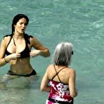 Fourth pic of Stephanie Seymour nipple slip in black bikini paparazzi shots