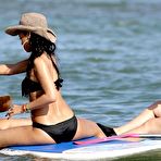 Fourth pic of Rihanna sexy in black bikini on the beach in Hawaii