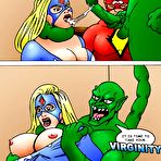 Second pic of Sexy Poison Ivy strips naked and takes creamy sperm \\ Online Super Heroes \\