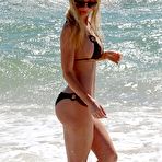 Third pic of Sophie Turner in black bikini on the beach