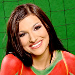 Fourth pic of Sex Previews - Tracy Miller brunette soccer girl posing for Portugal in bodypaint outfit