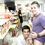 First pic of So right next to the tuna cans and pastas two strangers get it on like it's nobodies business gay blowjob gallery