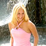 Third pic of FTV Babes! Adorable blonde teen posing outdoor and toying with huge toy!