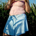 First pic of Young Fatties - Blonde Teen Plumper Teasing On Cornfield