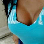 Second pic of Exotic Busty Babe Wearing A Tight Blue Top