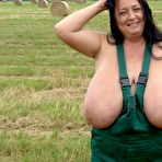 Fourth pic of Nature Breasts - Fat Brunette Shows Big Tits Outdoors