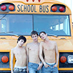First pic of We get Kyler Moss, Nathan Stratus, and Timo Garrett on the Boycrush Bus and then move them inside our studio for some intense hardcore action gay mature young twink
