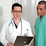 Third pic of Turning back around, Dr. Topnbottom measured my cock claudication and then wanted to get a reading hard College Boy Physicals gay virgin twinks