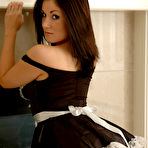 Second pic of Hotty Stop / Sweet Krissy posing as a sexy french maid, still cleaning the house as she strips nude