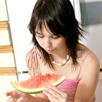 Second pic of Ariel Rebel - Cute babe Ariel Rebel posing with a watermelon and shows her beautiful shaved legs