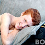 Second pic of Cute Redhead Alan Parish lays back for a sexy interview with the director and a hot jackoff sesh young gay twinks at Boy Crush!
