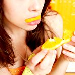 Second pic of Ariel Rebel - Sexy and beautiful solo babe, Ariel Rebel eating orange and playing with herself