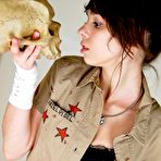 First pic of Ariel Rebel - Ariel Rebel plays with a skull and with her own naked body in front of her fans.