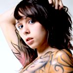 Fourth pic of Ariel Rebel - Ariel Rebel posing with her body full of fake tattooes and shows her tiny tits