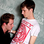 Second pic of The student's tight hole drives Tyler crazy his first gay cock at Teach Twinks