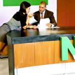 First pic of Yurizan Beltran seduces the news anchor in the television studio