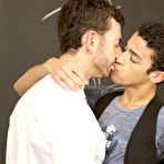 Fourth pic of He bends his student over a stool and his desk, making the thin twink moan as he fucks him cum gay twink at Teach Twinks