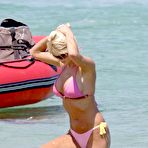 Fourth pic of Victoria Silvstedt cameltoe and cleavage in bikini paparazzi shots
