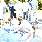 Fourth pic of these poor pledges had to play blind folded in this hole in the ground filled with water male male tickling groups