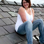 First pic of Twenty year old chubby brunette student poses on the roof