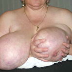 Fourth pic of Plumper grandma Jeanne with extremely heavy hooters in bath