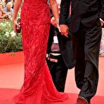 Fourth pic of Cindy Crawford in red night dress at 68th Venice Film Festival