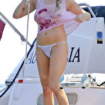 First pic of Abi Titmuss see through wet top and panty on the yacht