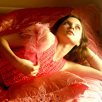 First pic of Anna S - Anna S strips her sexy pink lingerie on the bed and shows us her perky little tits.