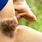 Third pic of Curvy hairy natural Antonella playing naked outdoors - Abby Winters - 4 Hairy Pussy