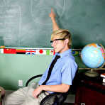 Second pic of He demonstrates by stuffing his teacher's cock in his mouth which quickly turns into a lesson on how useful his cute little twink ass is too gay twinks bed at Teach Twinks