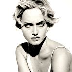 First pic of Amber Valletta black-&-white sexy and topless