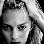 Fourth pic of Anja Rubik sexy and topless b-&-w scans