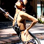 Second pic of Bai Ling sexy swimsuit in a hot tub in Hollywood