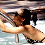 Third pic of Bai Ling sexy swimsuit in a hot tub in Hollywood