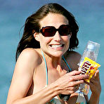 Fourth pic of Claire Forlani in bikini and topless on the beach paparazzi shots