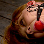 Second pic of SexPreviews - Marie McCray redhead bound in metal is made to cum with toys