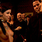 Third pic of SexPreviews - Krystal Kaos slavegirl is rope bound at kinky bdsm party and spanked