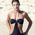 Second pic of Elisabetta Canalis sexy in black bikini on the beach in Mexico